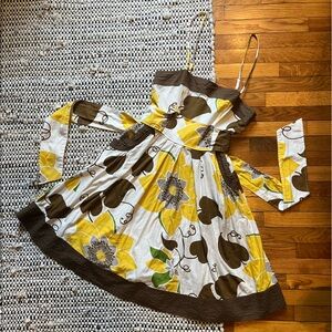 Y2k Spaghetti Strap Floral Tea Length Sundress